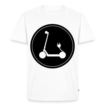 Icône E-scooter - T-shirt Premium bio Homme - blanc - Devant - Nico (187cm)