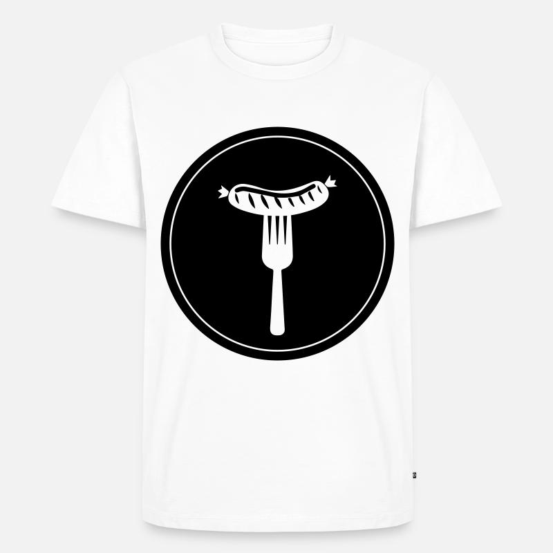 Bratwurst Fleisch icon - Männer Premium Bio T-Shirt - Weiß
