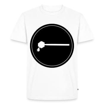 Stick chisel symbol beekeeper - Men's Premium Organic T-Shirt - white - Front - Nico (187cm)