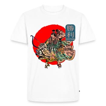 Samurai Warrior Sword Japanese Art Victory Kanji - Men's Premium Organic T-Shirt - white - Front - Nico (187cm)