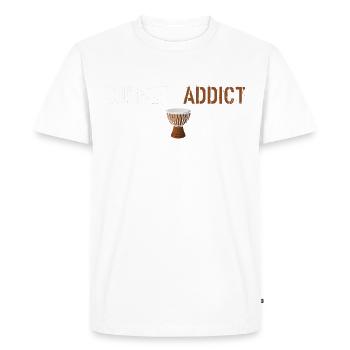 Djembe addict - Men's Premium Organic T-Shirt - white - Front - Nico (187cm)