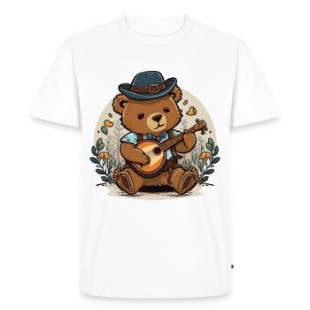 Bear Picker - Men's Premium Organic T-Shirt - white - Front - Nico (187cm)