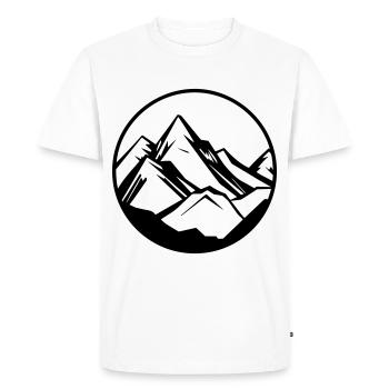 Berge Symbol Mountains - Men's Premium Organic T-Shirt - white - Front - Nico (187cm)