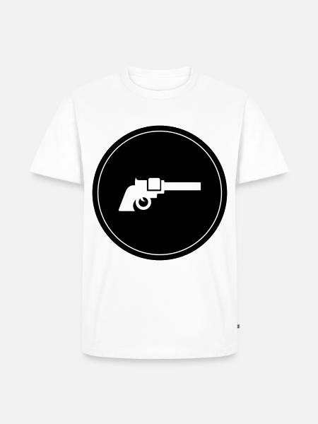 Weapon Symbol Pistol - Men's Premium Organic T-Shirt - white