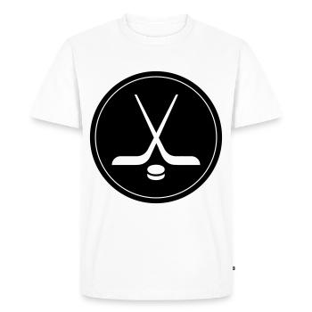 Symbole du hockey sur glace - T-shirt Premium bio Homme - blanc - Devant - Nico (187cm)