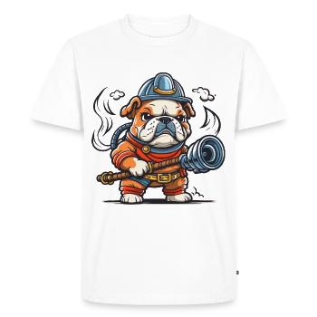Bulldog Brigade - T-shirt Premium bio Homme - blanc - Devant - Nico (187cm)