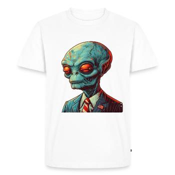Président d’Alien : Design créatif de science-fiction - T-shirt Premium bio Homme - blanc - Devant - Nico (187cm)