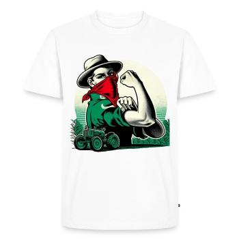 Fermière Forte - T-shirt Premium bio Homme - blanc - Devant - Nico (187cm)