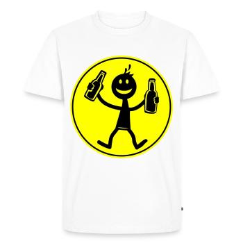 Boire de la bière - T-shirt Premium bio Homme - blanc - Devant - Nico (187cm)