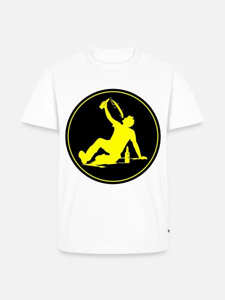 Drinking Beer Silhouette - Men's Premium Organic T-Shirt - white