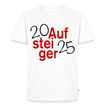 Aufstieg 2025 Aufsteiger - Männer Premium Bio T-Shirt - Weiß - Vorne - Nico (187cm)