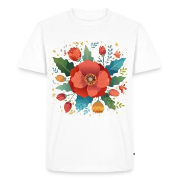 poppy,poppy,flower,bouquet,flower - Men's Premium Organic T-Shirt - white - Front - Nico (187cm)