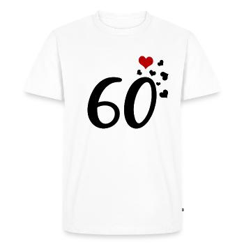60e anniversaire coeurs 60 - T-shirt Premium bio Homme - blanc - Devant - Nico (187cm)