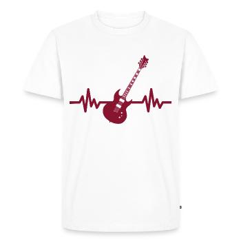 Heartbeat Guitar - Rock 'n' Roll Punk Band Metal - Men's Premium Organic T-Shirt - white - Front - Nico (187cm)