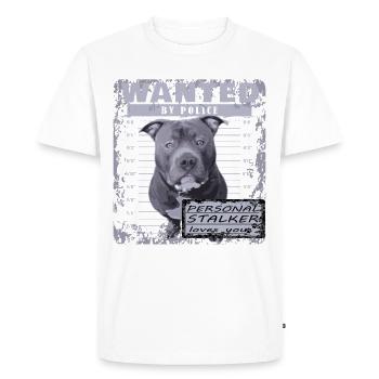 American Bully blue line artistic design - Men's Premium Organic T-Shirt - white - Front - Nico (187cm)