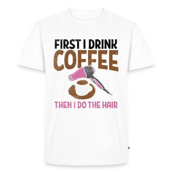 Coiffeur Café Coiffeur - T-shirt Premium bio Homme - blanc - Devant - Nico (187cm)