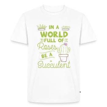 Succulent Plants - Men's Premium Organic T-Shirt - white - Front - Nico (187cm)