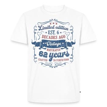 Vintage Légendaire - Vieilli parfaitement 62ème anniversaire - T-shirt Premium bio Homme - blanc - Devant - Nico (187cm)