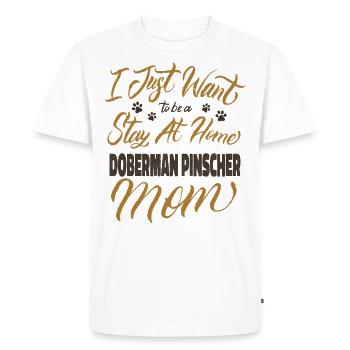 Restez à la maison Doberman Maman - T-shirt Premium bio Homme - blanc - Devant - Nico (187cm)