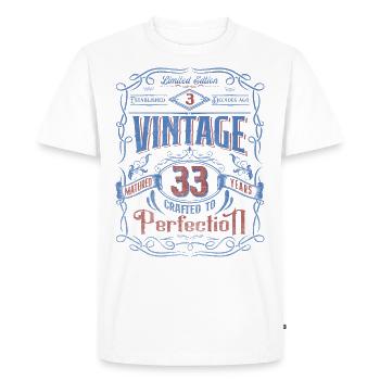 Vintage Crafted To Perfection 33rd Birthday - Men's Premium Organic T-Shirt - white - Front - Nico (187cm)
