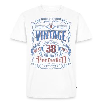 Vintage fabriqué à la perfection 38e anniversaire - T-shirt Premium bio Homme - blanc - Devant - Nico (187cm)