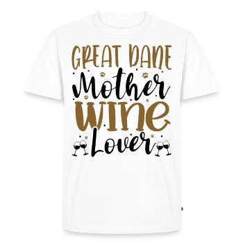 Wine Lover GREAT DANE Mother - Men's Premium Organic T-Shirt - white - Front - Nico (187cm)