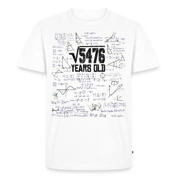 Square Root of 5476 Math Nerd 74th Birthday - Men's Premium Organic T-Shirt - white - Front - Nico (187cm)