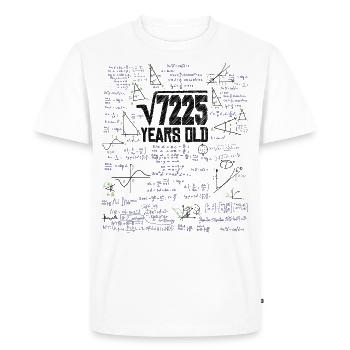 Square Root of 7225 Math Nerd 85th Birthday - Men's Premium Organic T-Shirt - white - Front - Nico (187cm)