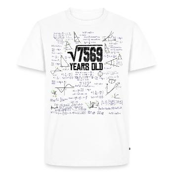 Square Root of 7569 Math Nerd 87th Birthday - Men's Premium Organic T-Shirt - white - Front - Nico (187cm)