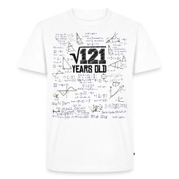 Square Root of 121 Math Nerd 11th Birthday - Men's Premium Organic T-Shirt - white - Front - Nico (187cm)