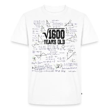 Racine carrée de 1600 Math Nerd 40e anniversaire - T-shirt Premium bio Homme - blanc - Devant - Nico (187cm)