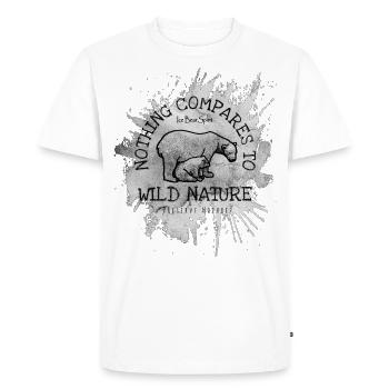 Ours Splash Gris - Nothing compares To Nature - T-shirt Premium bio Homme - blanc - Devant - Nico (187cm)