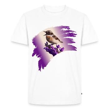 Gorge brune, Oiseau de l’année 2023 - T-shirt Premium bio Homme - blanc - Devant - Nico (187cm)