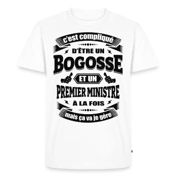 BOGOSSE ET PREMIER MINISTRE - T-shirt Premium bio Homme - blanc - Devant - Nico (187cm)