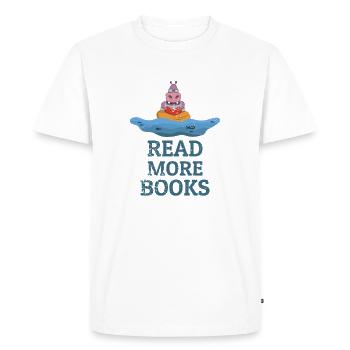 Read More Books - Men's Premium Organic T-Shirt - white - Front - Nico (187cm)