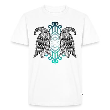Hugin and Munin Nordic Viking Raven - Men's Premium Organic T-Shirt - white - Front - Nico (187cm)