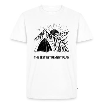Hiking and Camping - Men's Premium Organic T-Shirt - white - Front - Nico (187cm)