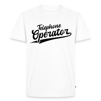Retro Swoosh Job - Opérateur téléphonique - T-shirt Premium bio Homme - blanc - Devant - Nico (187cm)