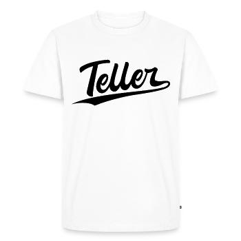 Retro Swoosh Job - Assiette - T-shirt Premium bio Homme - blanc - Devant - Nico (187cm)