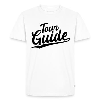 Retro Swoosh Job - Tour Guide - Men's Premium Organic T-Shirt - white - Front - Nico (187cm)