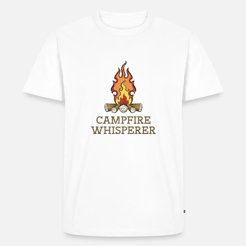 Campfire Whisperer - Männer Premium Bio T-Shirt - Weiß