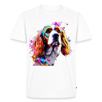 English Cocker Spaniel Artistically Designed - Men's Premium Organic T-Shirt - white - Front - Nico (187cm)