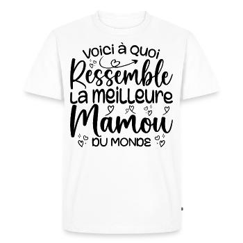 Cadeau Meilleure Mamou - Cadeau Super Mamou - T-shirt Premium bio Homme - blanc - Devant - Nico (187cm)