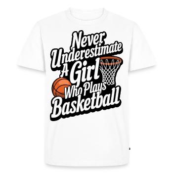 Conception de citation de basket-ball de fille stimulante - T-shirt Premium bio Homme - blanc - Devant - Nico (187cm)