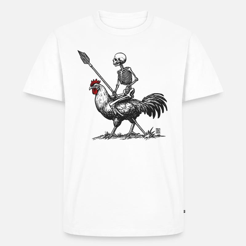 Chicken Skull - Männer Premium Bio T-Shirt - Weiß