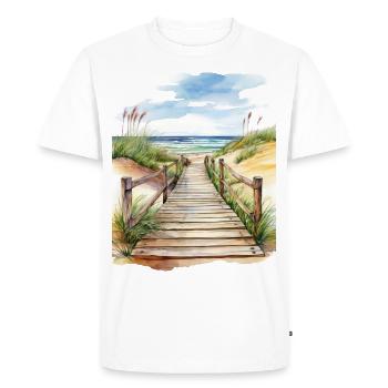 Dunes by the sea - Men's Premium Organic T-Shirt - white - Front - Nico (187cm)