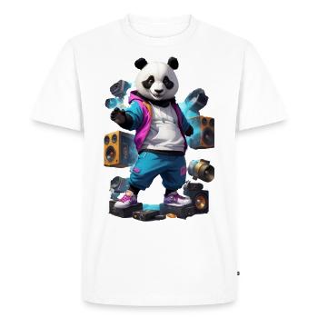Breakdance Panda - Men's Premium Organic T-Shirt - white - Front - Nico (187cm)