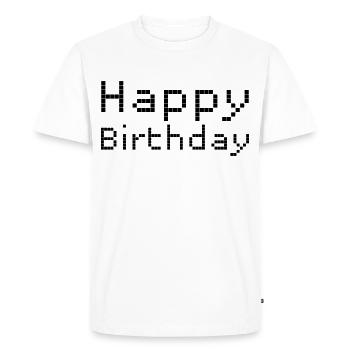 Happy Birthday Greetings - Men's Premium Organic T-Shirt - white - Front - Nico (187cm)