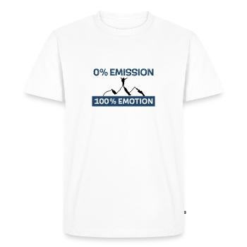 0% emission 100% emotion - Men's Premium Organic T-Shirt - white - Front - Nico (187cm)