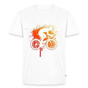 Vélo de route Cycliste de route Vélo de route Vélo de route - T-shirt Premium bio Homme - blanc - Devant - Nico (187cm)